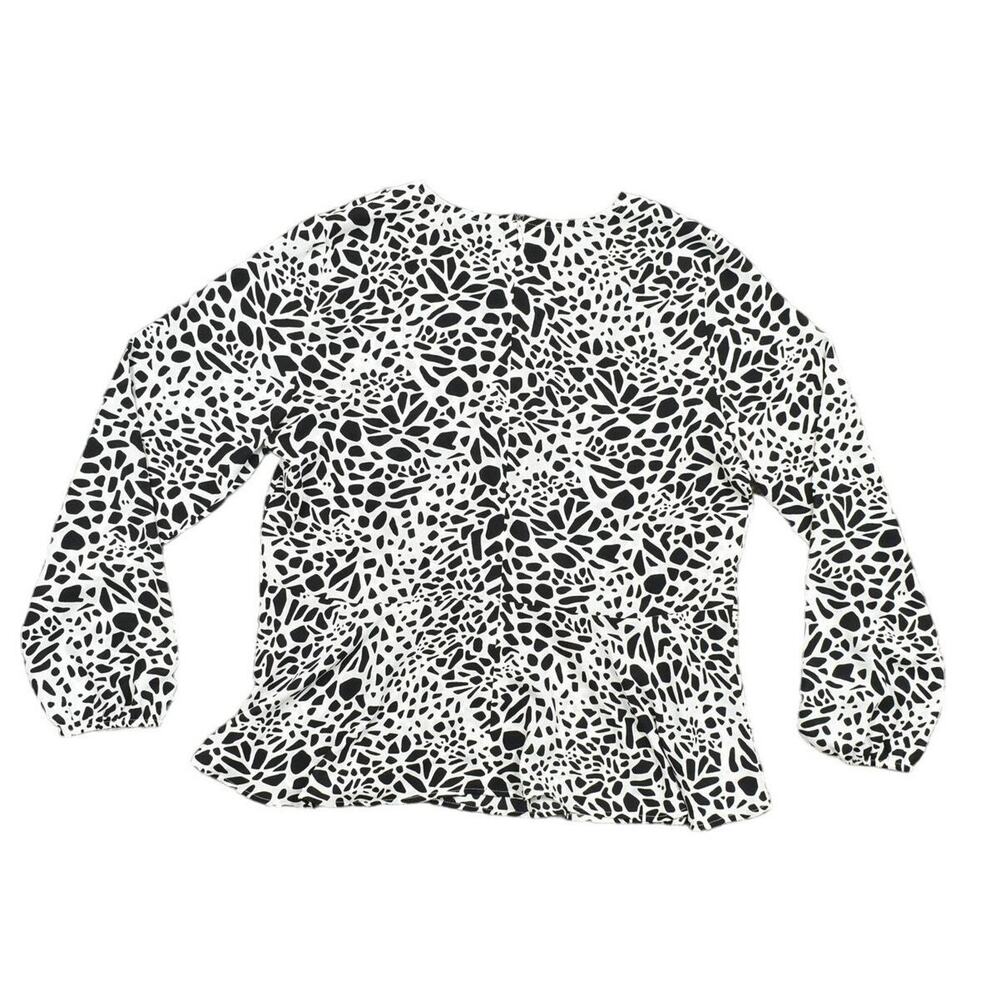 NWT Loft Multicolor Women's Blouse Size 12 Full Back Zip Long Sleeve Flared